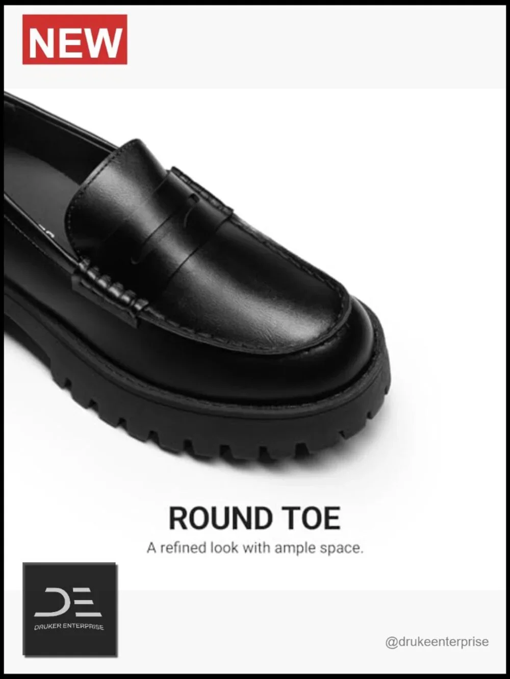 Platform Chunky Lug Sole Loafers - Faux Leather Slip On Dressy Casual Work Shoes